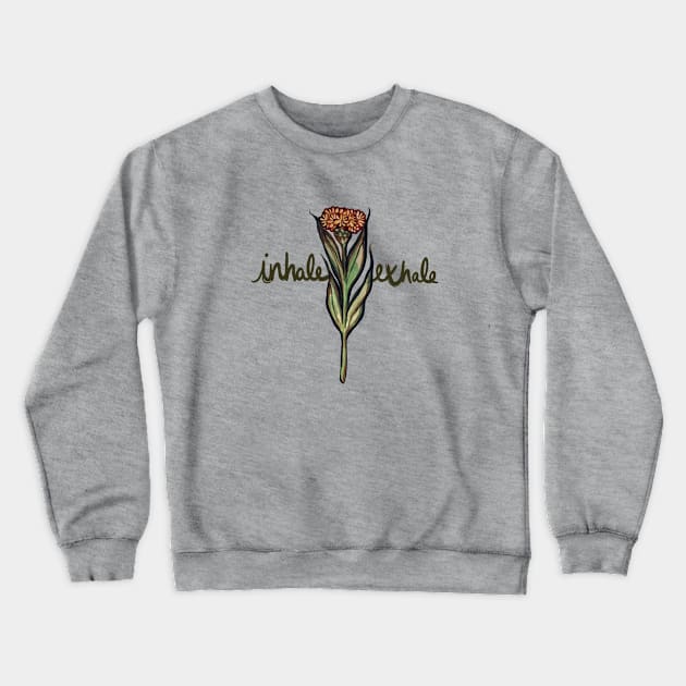 Inhale Exhale Crewneck Sweatshirt by bubbsnugg